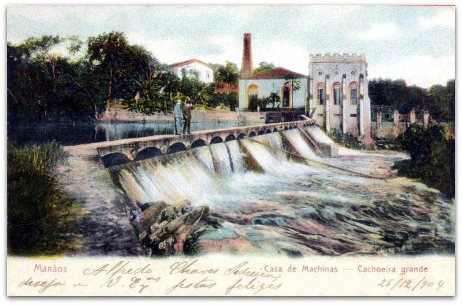 Essa é a imagem da usina hidrelétrica da Cachoeira Grande, uma das primeiras do País.