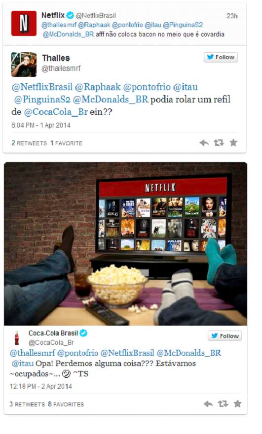 Ponto Frio, Netflix, Itaú, McDonald e Coca-Cola conversam no Twitter