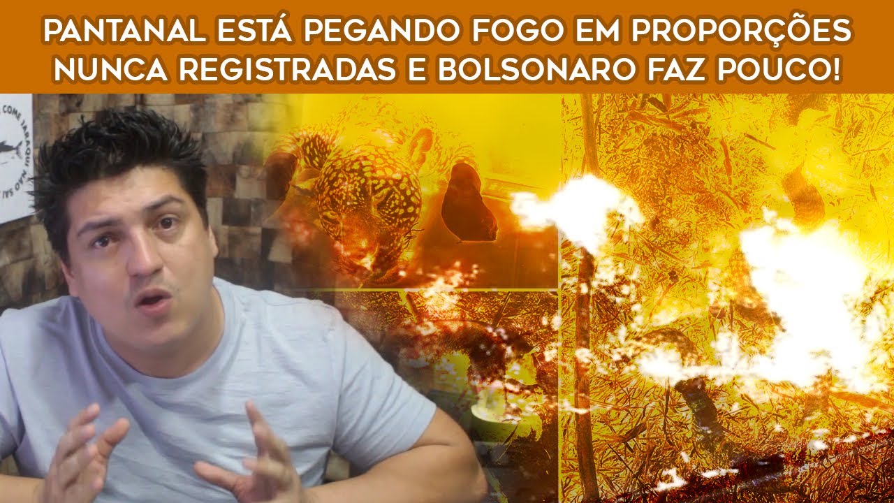 Pantanal está pegando fogo em proporções nunca registradas e Bolsonaro faz pouco caso da tragédia!